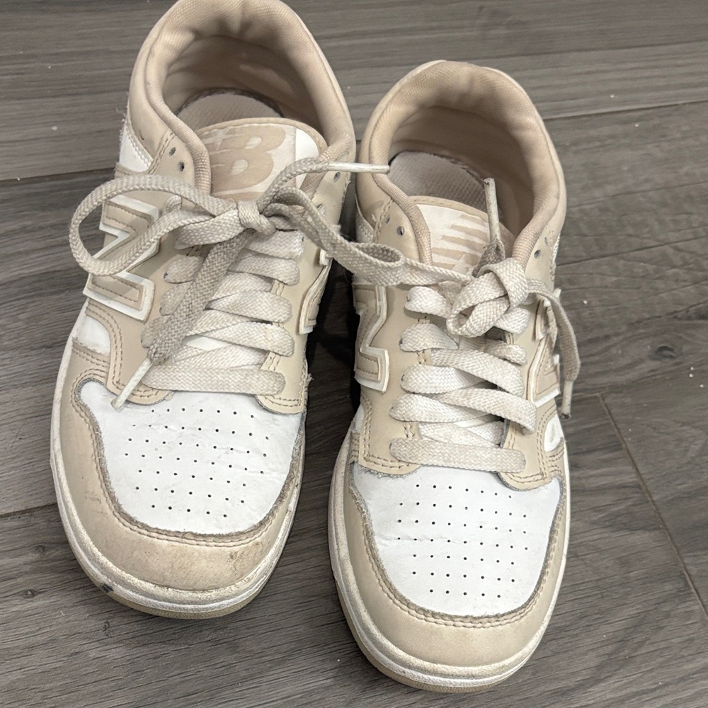 New Balance Cream and White Athletic Shoes